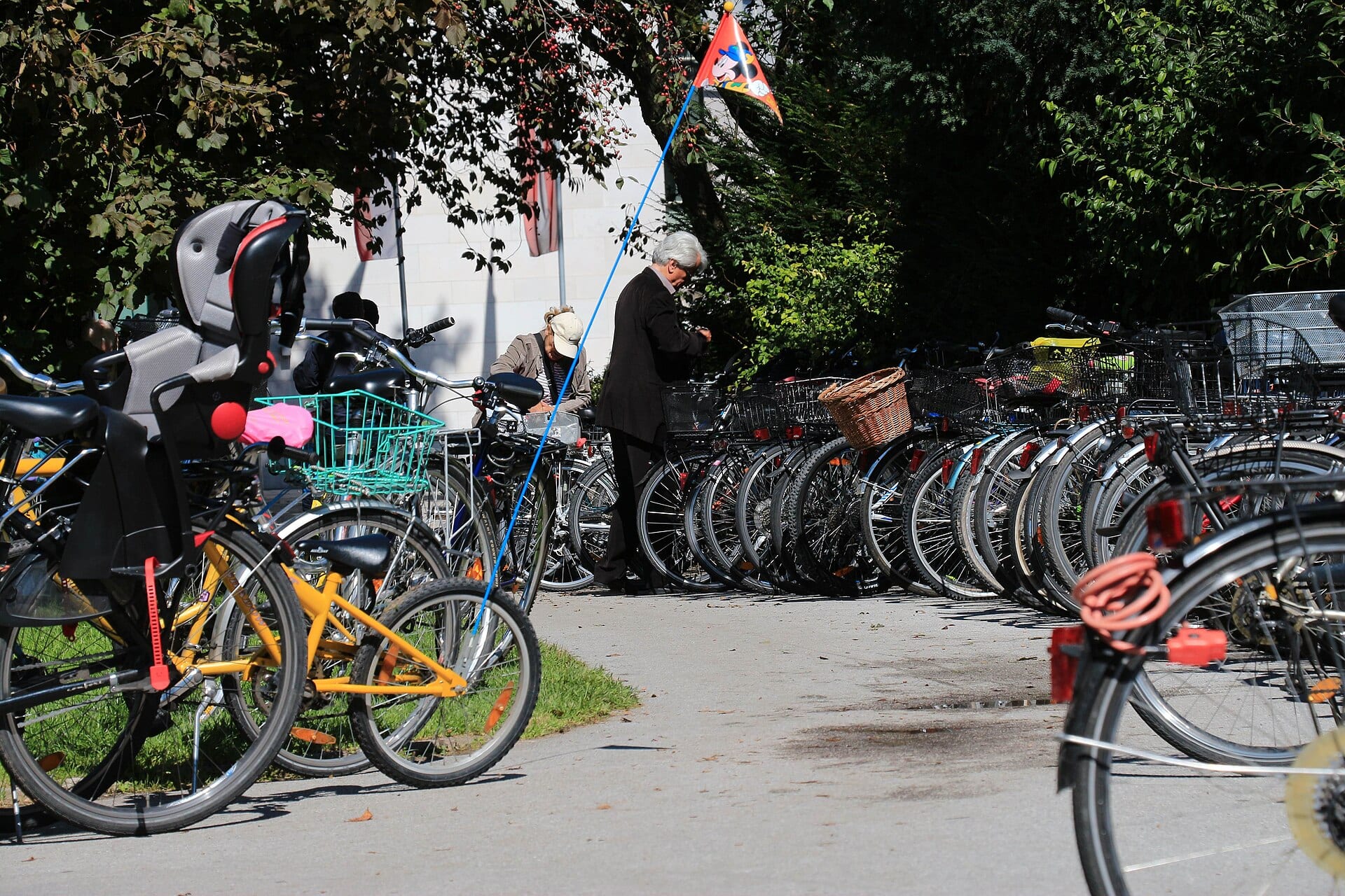Bicycles parked in a Salzburg garden